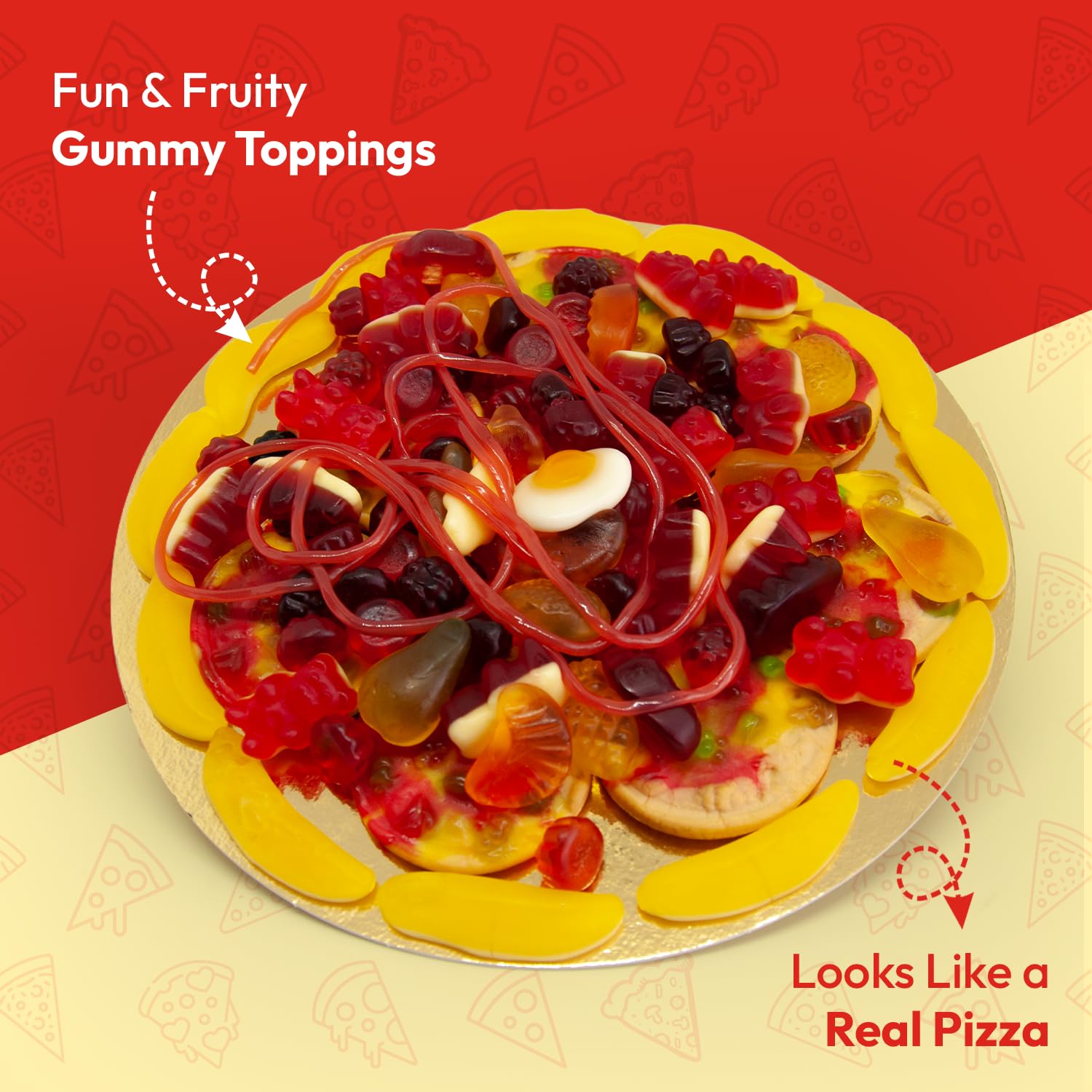 Raindrops Gummy Candy Large Pizza, Sweet Food Looks Just Like, Fun Edible & Unique Gifts, 10.58 oz