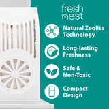 Fresh Nest Refrigerator Deodorizer with Zeolites (4-Pack) - Odor Eliminator for Fridge & Freezer - Outshines Baking Soda and Bamboo Charcoal Bags