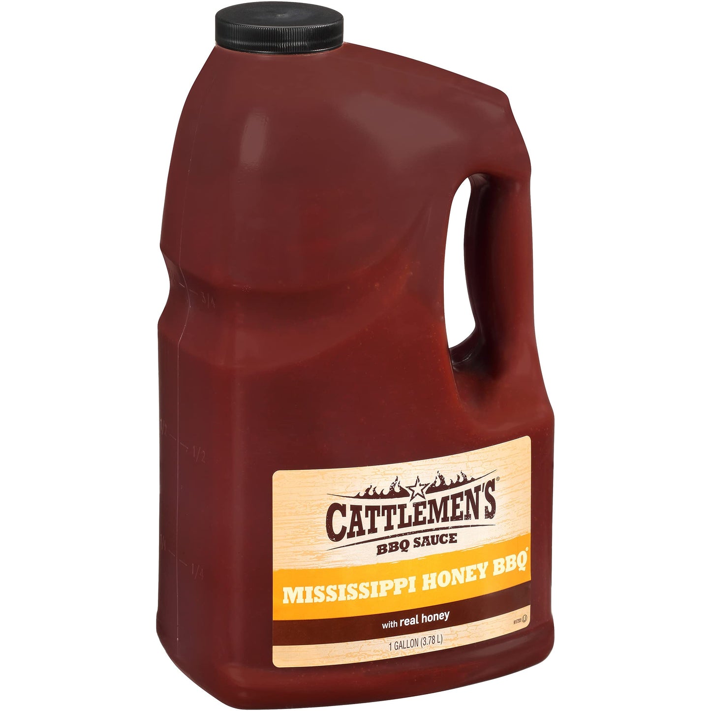 Cattlemen's Mississippi Honey BBQ Sauce, 1 gal - One Gallon Bulk Container of Mississippi Honey Barbecue Sauce Blend of Honey, Vinegar, Hickory