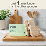 Purle Natural Kitchen Sponges, Eco-Friendly, Compostable Dish Sponges, Loofah & Cellulose Scrubbers, Plastic-Free, Zero-Waste, Biodegradable, Durable