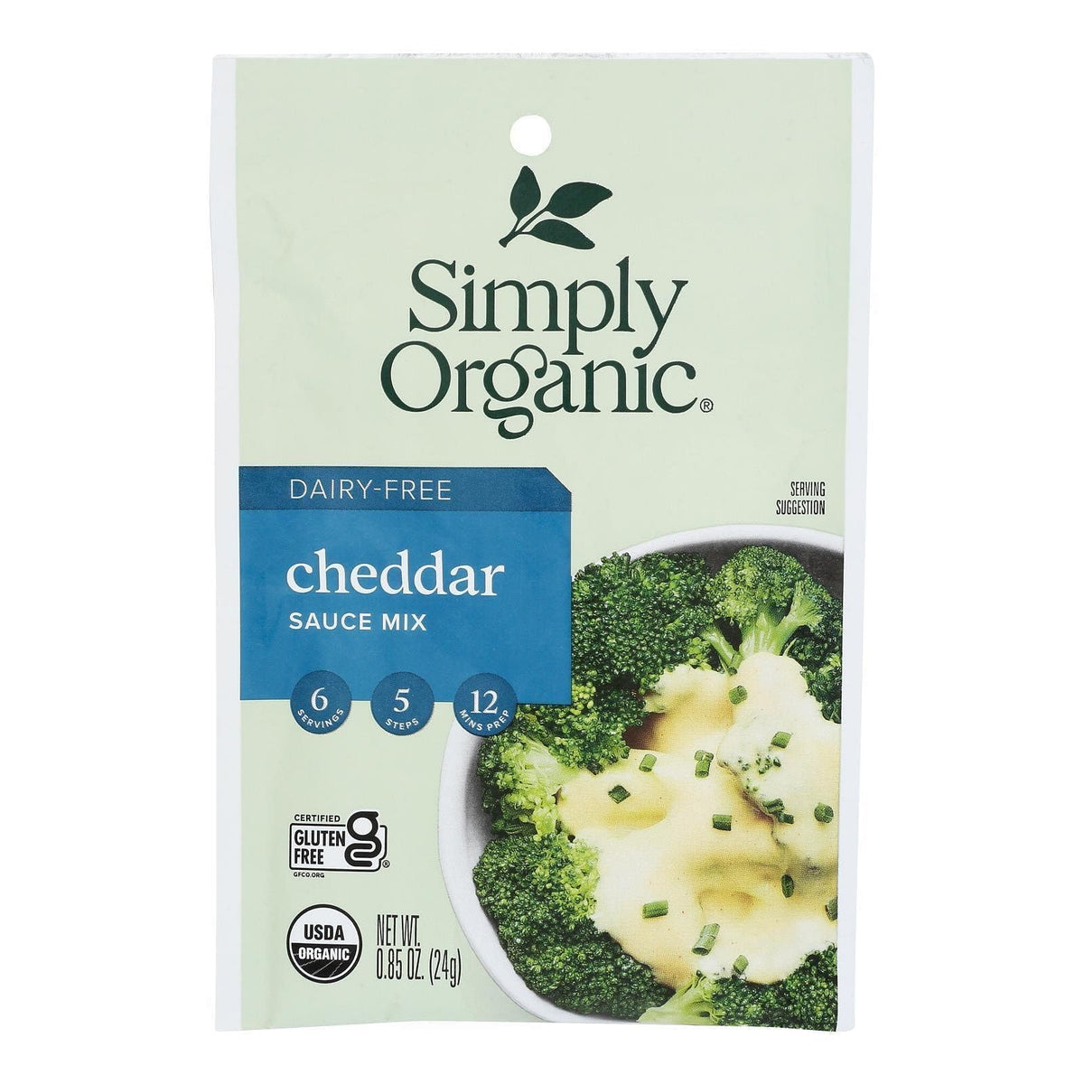 Simply Organic (Pack of 12) Dairy-Free Cheddar Sauce Mix, 0.85 Ounce -- 12 per case