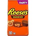 REESE'S Miniatures Milk Chocolate Peanut Butter Cups, Candy Party Pack, 30 oz