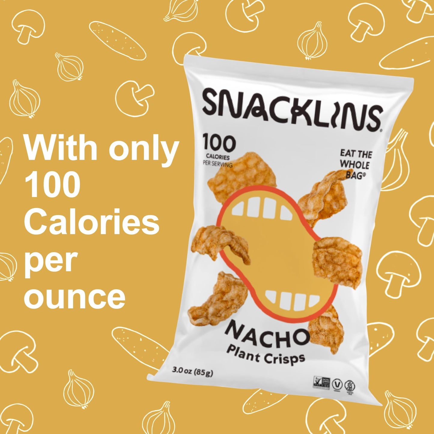 SNACKLINS Nacho Plant Crisps, 3 OZ