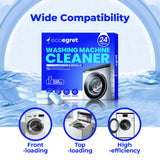 EcoEgret Washing Machine Cleaner (24 Pack), Washing Machine Cleaning Tablets for Front Load & Top Load HE Washers, Washer Cleaner Easily Removes