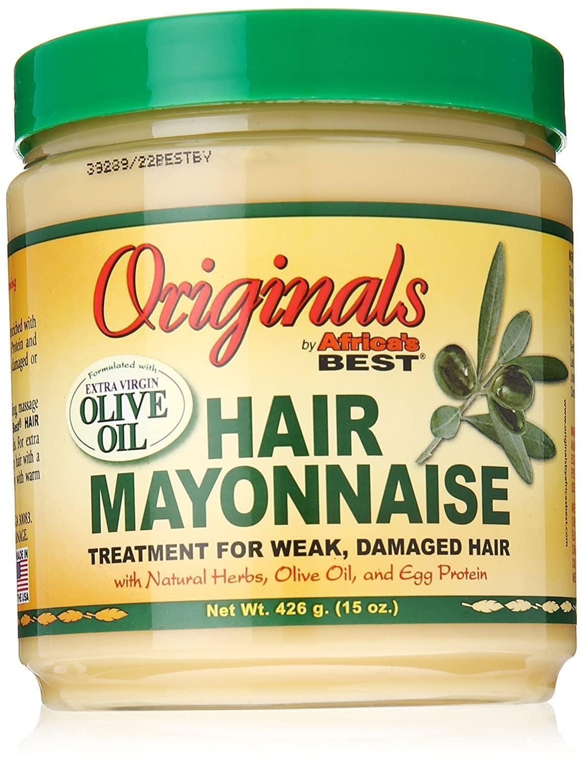 Africas Best Orig Hair Mayonnaise 15 Ounce Jar (443ml)