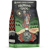 Bones Coffee Company Highland Grog, Butterscotch Caramel Flavored Coffee, Medium Roast Low Acid Arabica Beans Compatible with Auto drip and French