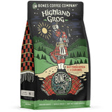 Bones Coffee Company Highland Grog, Butterscotch Caramel Flavored Coffee, Medium Roast Low Acid Arabica Beans Compatible with Auto drip and French