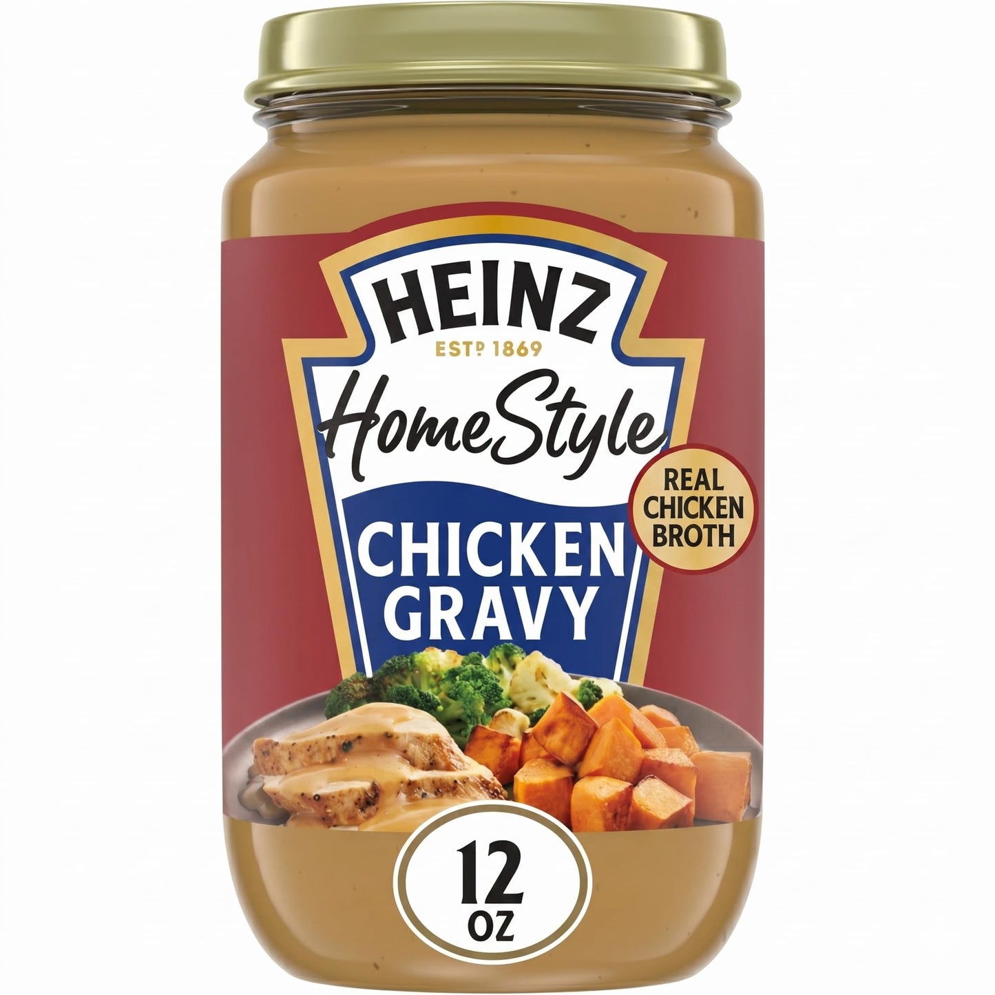 Heinz HomeStyle Classic Chicken Gravy, Savory Poultry Base, Ready to Serve Gravy for Quick Mashed Potatoes and Easy Roast Meals, 12 Ounce (Pack of 2)