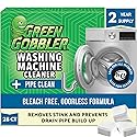 Green Gobbler Premium Washing Machine Cleaner & Deodorizer Tablets with Pipe, Drain & Hose Clean Technology | Front & Top Load Washers | 28 Count