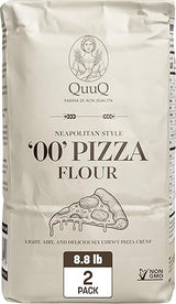 QuuQ 00 Pizza Flour 2 Pack 8.8 lb (4 kg), Type 00 Flour, Neapolitan Style, Ultra Fine Grind, Unbleached Unbromated Non-GMO Enriched Wheat Flour, Wood