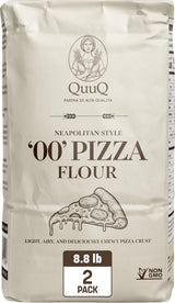 QuuQ 00 Pizza Flour 2 Pack 8.8 lb (4 kg), Type 00 Flour, Neapolitan Style, Ultra Fine Grind, Unbleached Unbromated Non-GMO Enriched Wheat Flour, Wood