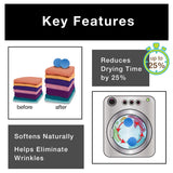 Smart Design Plastic Dryer Balls with Spikes - Set of 2 - Fabric Softener - Eliminates Wrinkles and Reduces Static - for Laundry, Clothes, Fabrics