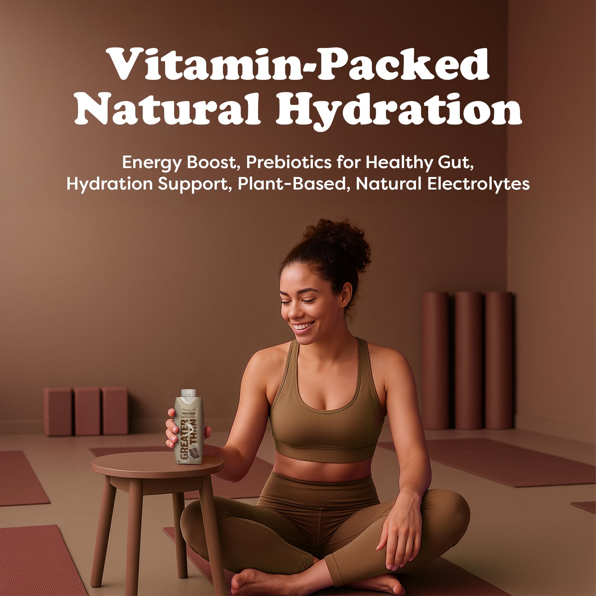 Greater Than Nutrient Hydration Beverage, Electrolyte Drink for Gut Health & Energy with Coconut Water, Vitamins, Gluten Free, Plant Based, Low Sugar