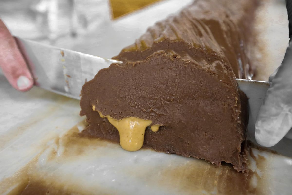 Frankenmuth Fudge Kitchen, Chocolate Peanut Butter Fudge, Half Pound of Handcrafted Fudge