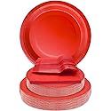 WYQJHKV Red Party Supplies Set Include Red Paper Plates and Napkins party supplies,Severs 25 Guests Dessert Plates,Disposable Cake Plates Paper Plate