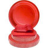 WYQJHKV Red Party Supplies Set Include Red Paper Plates and Napkins party supplies,Severs 25 Guests Dessert Plates,Disposable Cake Plates Paper Plate