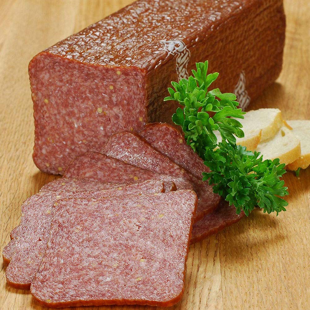Mustard Seed Square Shaped Brand Salami. Sausage by Piller's (Black Kassel) Canada approx. 2.6 lb