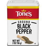 Tone's Ground Black Pepper, 2 Ounce Tin