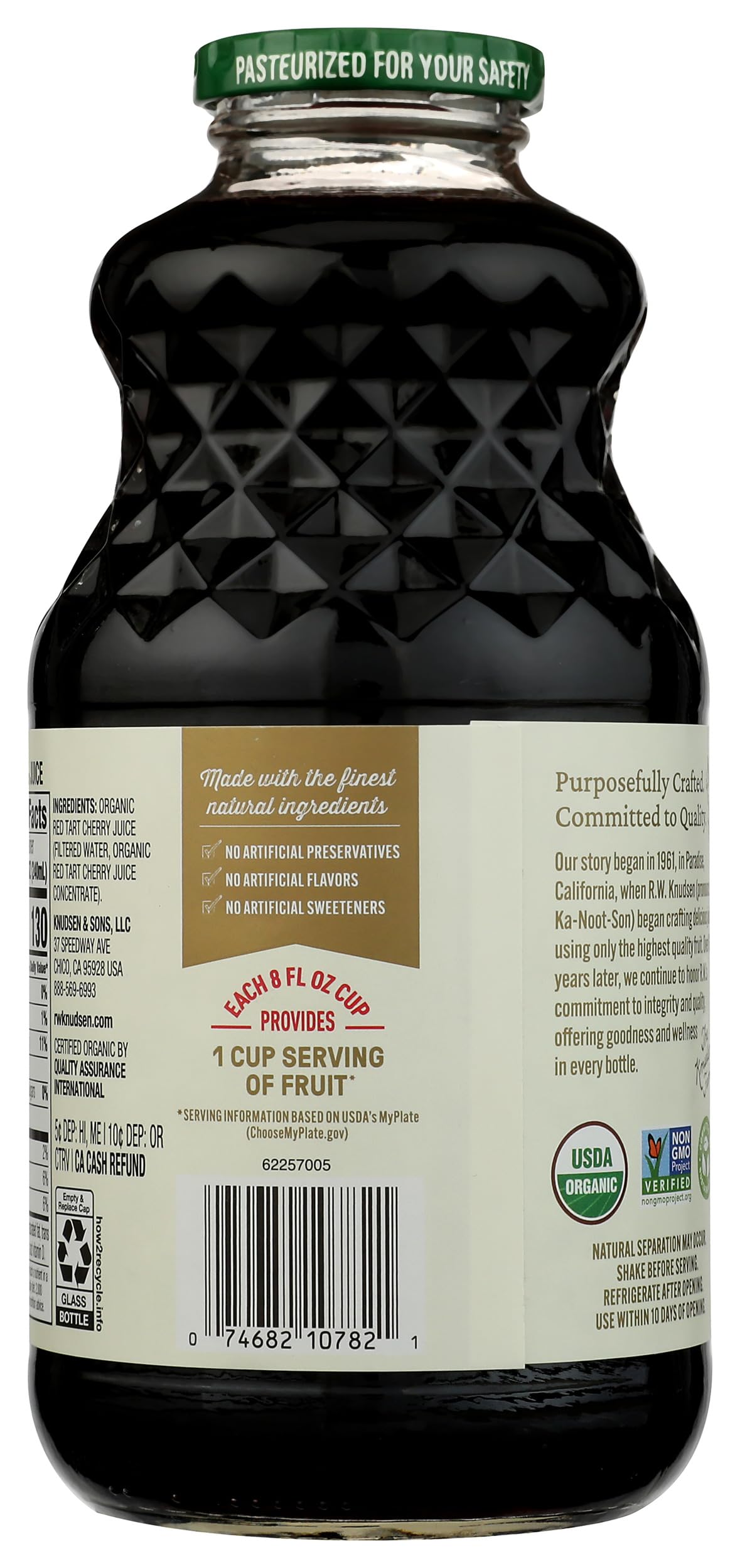 R.W. Knudsen Family Organic Just Tart Cherry Juice, 32 Ounces