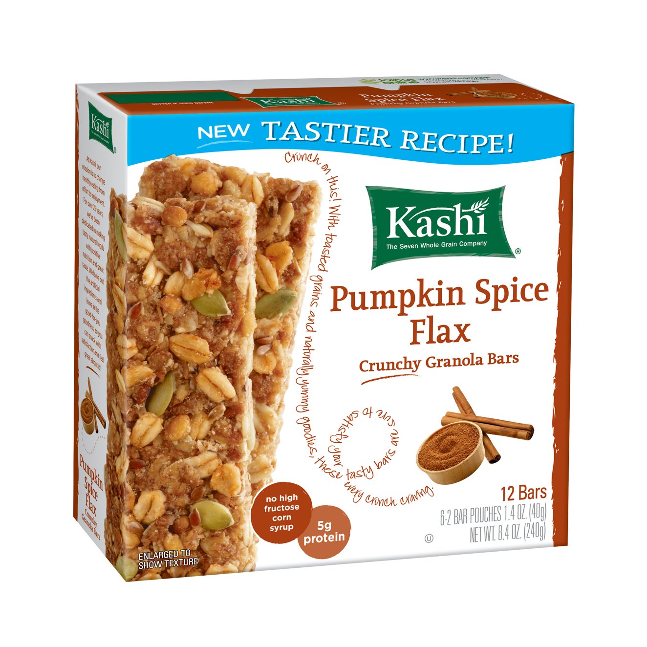 Kashi TLC Crunchy Granola Bar, Pumpkin Spice Flax, 8.4 oz. packages (12 Bars)