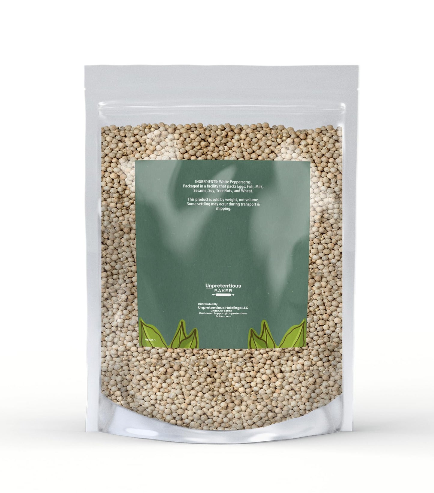 Unpretentious Whole White Peppercorn, 2.5 lb, Adds Extra Flavor, Seasoning, Resealable Bag