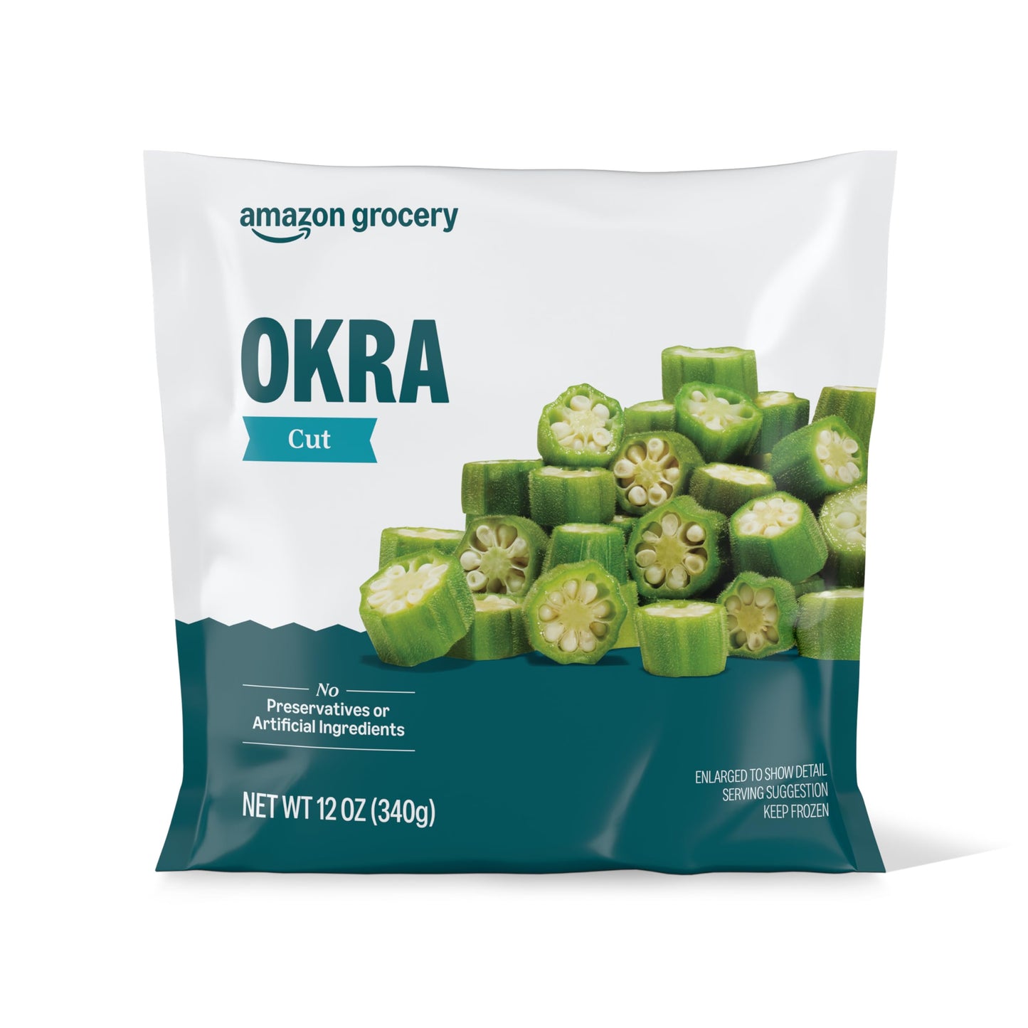 Amazon Grocery, Cut Okra, 12 Oz, Frozen