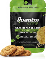 Quantm Life Cookie Mix, Gluten Free, Plant-Based Meal Replacement Plan with Hemp Protein, Rich in Fiber, Low in Sugar, No Preservatives or Artificial Sweeteners, 18 oz, 3 Pack, 2-Week Supply