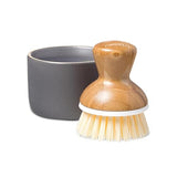 Full Circle Bubble Up Bamboo Dish Brush & Ceramic Soap Dispenser - Family Safe, Formaldehyde-Free - Kitchen Scrub Brush for Dishes, Nonstick & Cast