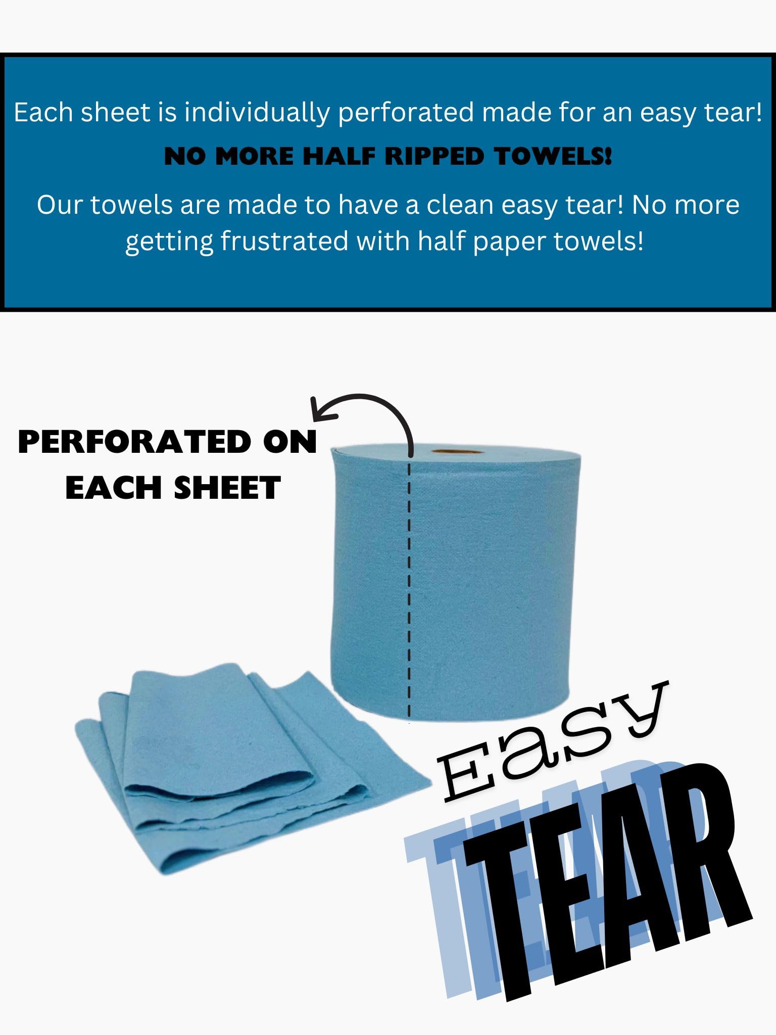 Tuff-Towel Blue Shop Towel for Shops | Jumbo Roll Heavy Duty Towels, 450 Sheets per Roll ($0.11 per Sheet) | For Mechanics, Farms, Dairies, Tire Shops