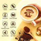 Mushroom Coffee Instant Powder with 6 Functional Mushrooms (Lion‘s Mane, Reishi, Cordyceps) - Focus, Energy & Body protection Support, Low Caffeine