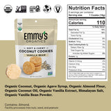 Emmy's Organics Vanilla Bean Coconut Cookies (Pack of 2) | Gluten-Free, Organic, Vegan, Paleo-Friendly