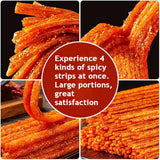 4 Packs Latiao Spicy Strips,Latio Spicy Gluten Classic Chinese Snacks,Vegan,Low Sugar and Low Calories,??,La Tiao