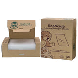 EcoScrub Laundry Detergent Sheets, 100 loads (50 sheets) - Eco friendly, liquid free, certified biodegradable, ultra premium concentrated detergent