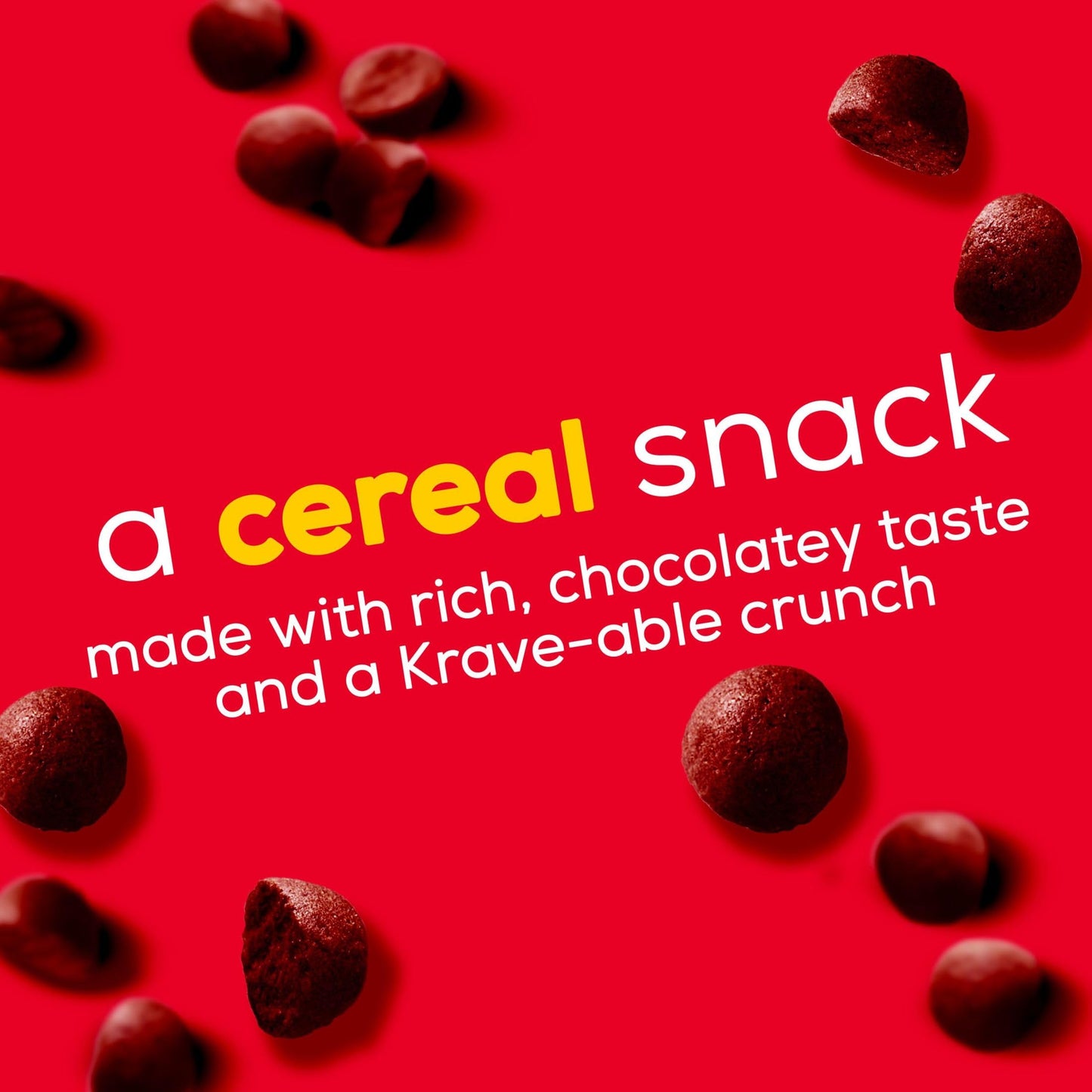 Kellogg's Krave Mini Snax Crispy Cereal Snacks, Kids Snacks, Lunch Snacks, Chocolate, 9.5oz Box (10 Pouches)