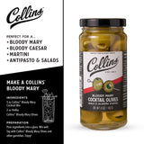 Collins Jalapeno Garlic Stuffed Cocktail Olives, Gourmet Martini Olive Cocktail Garnish, Dirty Martini Olives, Bloody Mary, Jalapeno Olives Garlic
