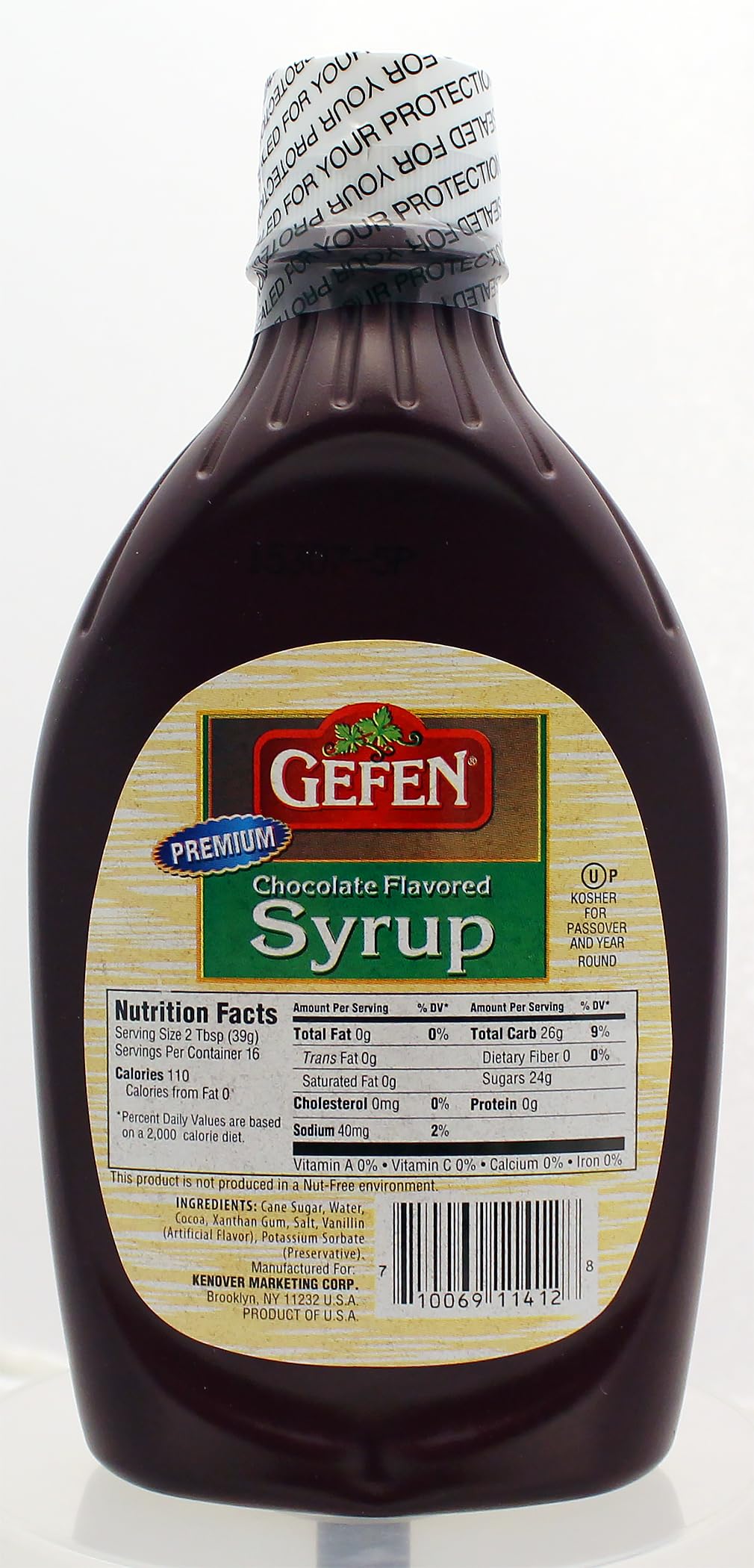 Gefen Gluten Free Chocolate Syrup, 22 Ounce, No High Fructose Corn Syrup, Dairy Free, Kosher (Including Passover)