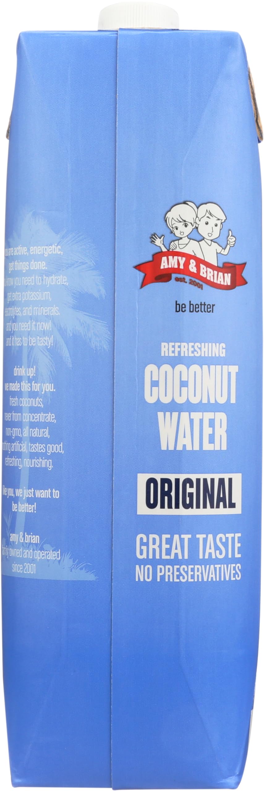 Amy & Brian Pure Coconut Water, 1 Liter (Pack of 6) | Non-GMO & No Added Sugar