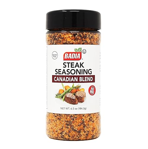 Badia Steak Seasoning Canadian Blend, 6.5 oz - Savory Salt, Garlic & Spice Mix with Paprika, Smoky Grill Rub