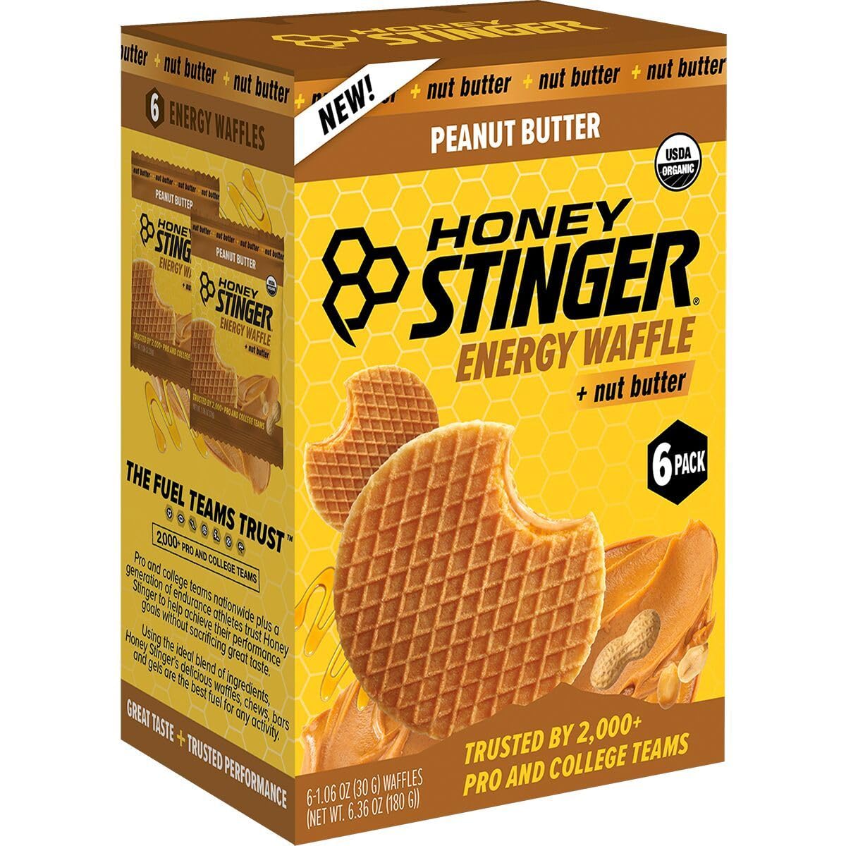 Honey Stinger Organic Waffle - 6-Pack Peanut Butter, One Size