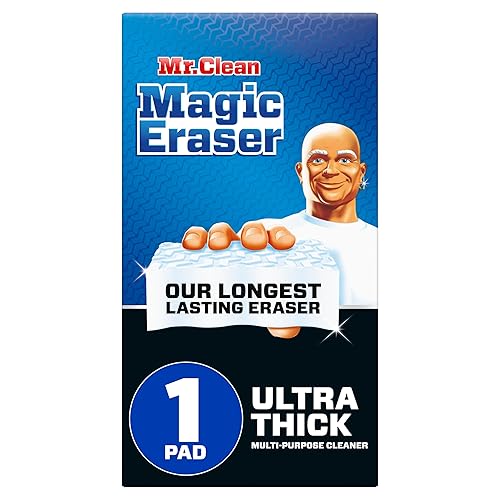 Mr. Clean Magic Eraser Ultra Thick Multi Purpose Cleaner, Magic Eraser Sponge Multi Surface Cleaner, 1ct