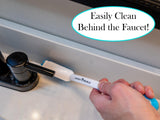 The Behind The Faucet Brush! Clean Hard to Reach Areas in Your Kitchen and Bathroom - Easily Clean Water and soap Residue Around The Sink. Two Pack