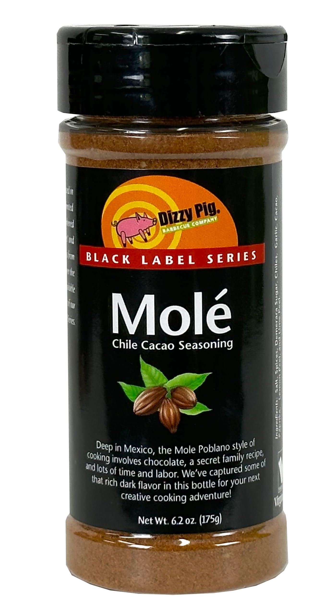 Dizzy Pig Molé Chile Cacao Seasoning Rub (8oz Shaker) - Seasons 30+lbs of Food - Hand Made in the USA - MSG Free, Gluten Free