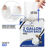 Stock Your Home Clear 2 Gallon Trash Bag (200 Pack) Un-Scented Small Garbage Bags for Bathroom Can, Mini Waste Basket Liner, Plastic Liners for Office