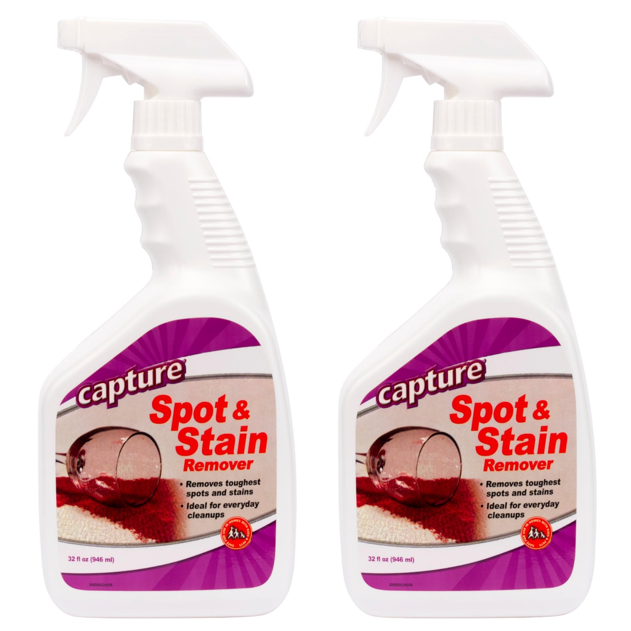 Capture Spot and Stain Remover Carpet - Dirt, Juice, Coffee, Wine, Food and Tough Rug Stains Eliminator - Couch, Sofa Cleaner and Stain Remover