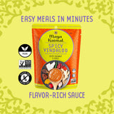 MAYA KAIMAL Spicy Vindaloo Simmer Sauce | 7oz Easy Pour Pouch | Spicy Indian Simmer Sauce with Zesty Coconut and Chili, Vegan, Gluten Free,
