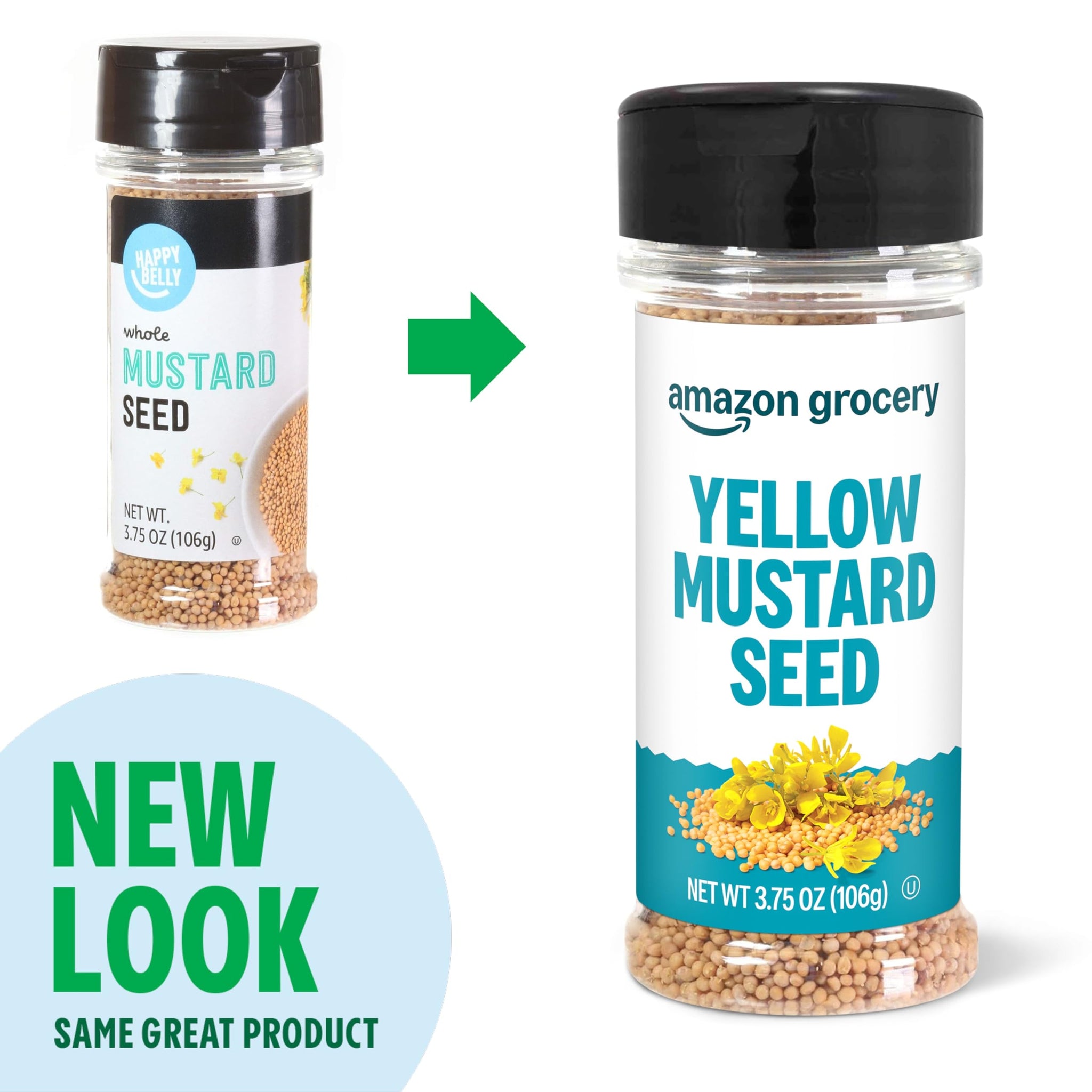 Amazon Grocery, Yellow Mustard Seed, 3.75 Oz