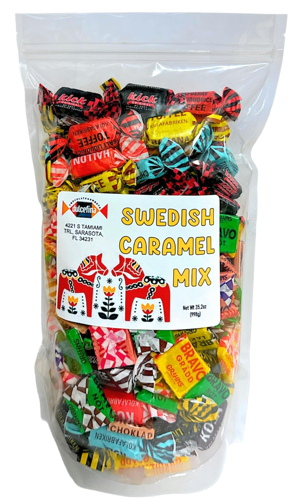 Swedish Caramel Candy, Individualy wrapped 2 Pound Bag (sku mxcaramel-bg4)