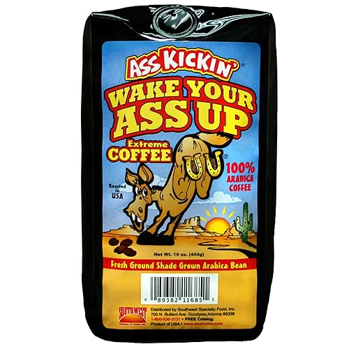 Wake Your Ass Up Extreme Coffee - 1lb Fresh Ground Shade Grown Arabica Bean Coffee - 1 pound