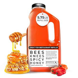 Bees Knees Spicy Hot Honey Bulk Bottle - Made in USA Wildflower Honey Infused with Habanero for Cooking, Glazing & Foodservice Use - Spicy Sweet Kick