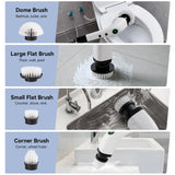 Swyprrix Electric Bathroom Cleaning Brush, Cordless Spin Scrubber Full Body Waterproof IPX7 with Adjustable Handle, 8 Replaceable Brush Heads
